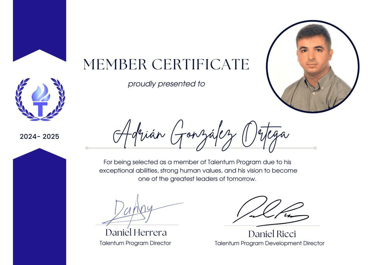 Talentum Top 50 certificate